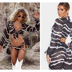 PrettyLittleThing Tie-Dye Two Piece Beach Set